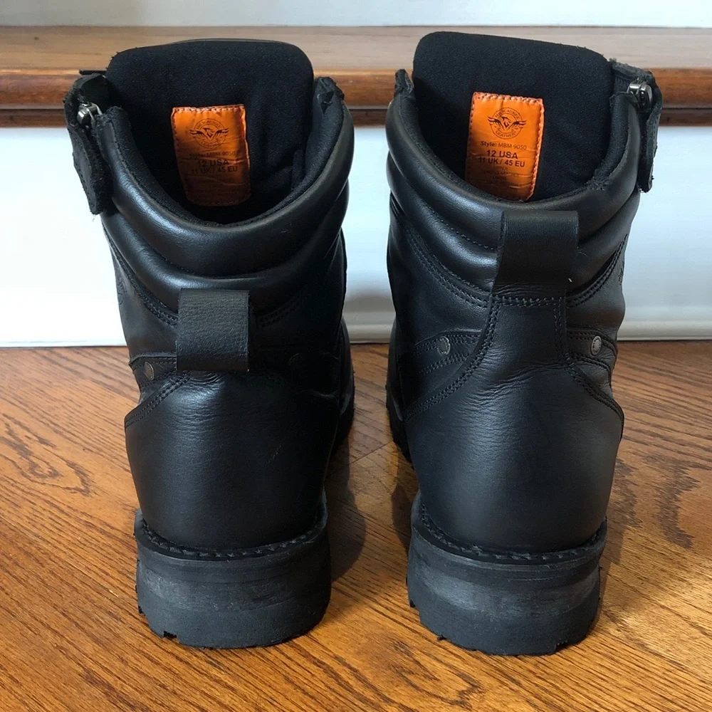 Milwaukee Leather 9050 Men's Leather Motorcycle Rider Boots + Superfeet Insoles!